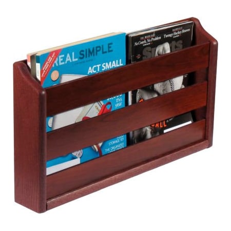 WOODEN MALLET Wooden Mallet„¢ Wall Mount or Countertop Magazine Rack 20"W Mahogany MRS2MH